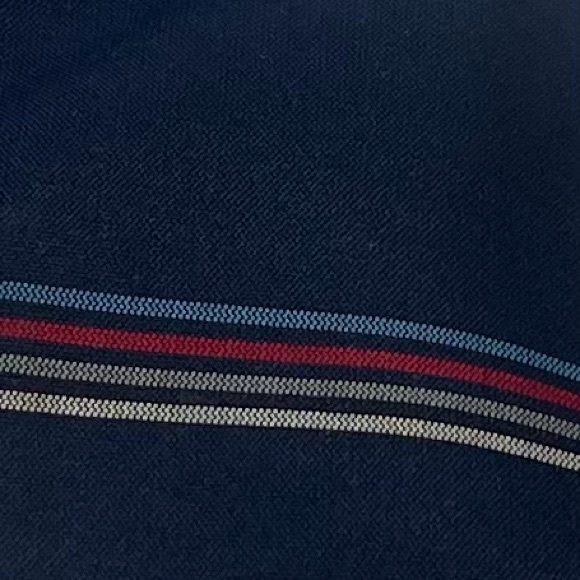 Christian Dior Navy Red Striped Italian Silk Necktie - Picture 2 of 5